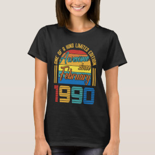 Geweldige sinds februari 1990 33 jaar oud en 33 ja t-shirt