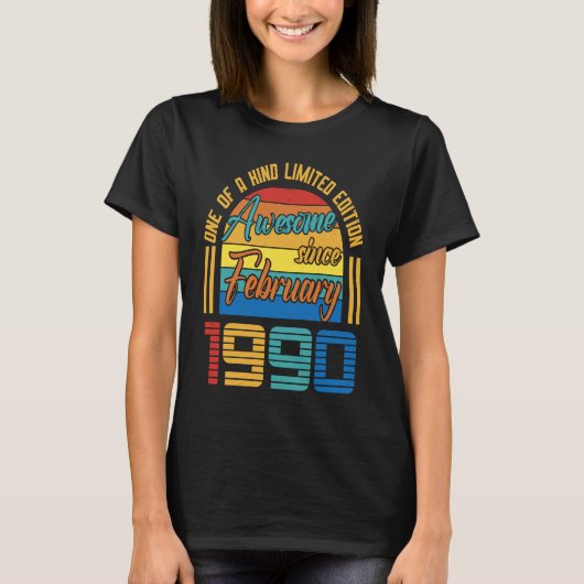 Geweldige sinds februari 1990 33 jaar oud en 33 ja t-shirt (Voorkant)
