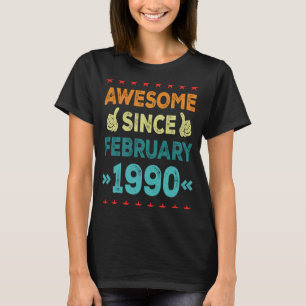 Geweldige sinds februari 1990 33 jaar oud en 33 ja t-shirt
