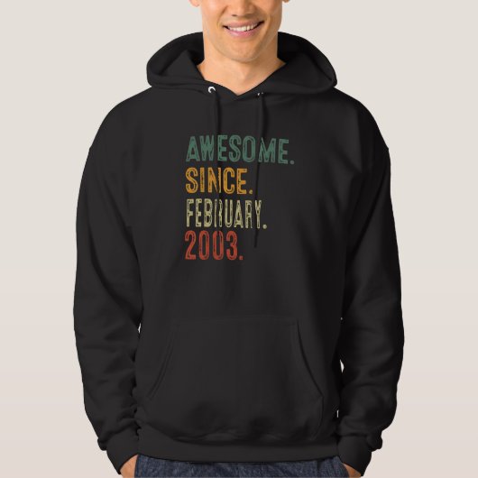 Geweldige sinds februari 2003 20e verjaardag Gift  Hoodie (Voorkant)