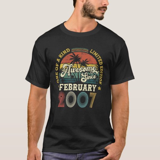 Geweldige sinds februari 2007 15e verjaardag t-shirt (Voorkant)