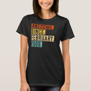 Geweldige sinds februari 2009 14 jaar oude 14e geb t-shirt