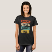 Geweldige sinds januari 1953 70e verjaardag 70 jaa t-shirt (Voorkant volledig)