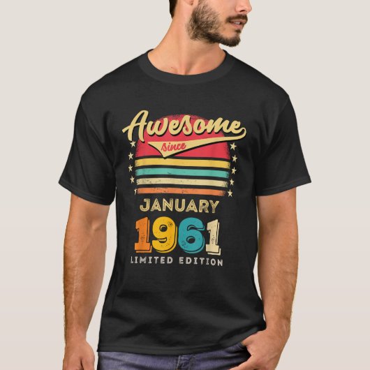 Geweldige sinds januari 1961 t-shirt (Voorkant)