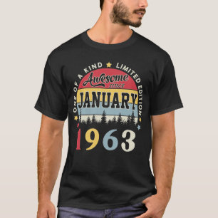 Geweldige sinds januari 1963  retro Birthday T-shirt
