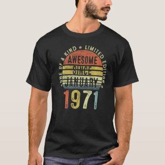 Geweldige sinds januari 1971 52 jaar Oude 52e gebo T-shirt