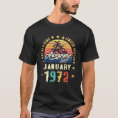 Geweldige sinds januari 1972  50e verjaardag t-shirt (Voorkant)