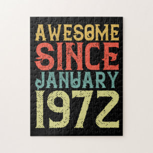 Geweldige sinds januari 1972 Retro Birthday Legpuzzel