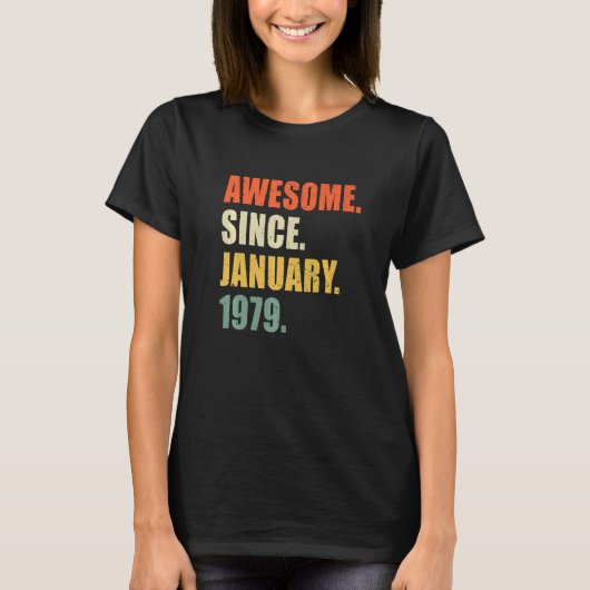 Geweldige sinds januari 1979 43 jaar t-shirt (Voorkant)