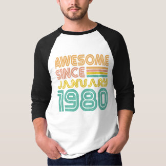 Geweldige sinds januari 1980, Verjaardag T-shirt