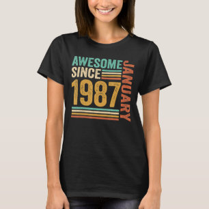 Geweldige sinds januari 1987 36e verjaardag 36 jaa t-shirt