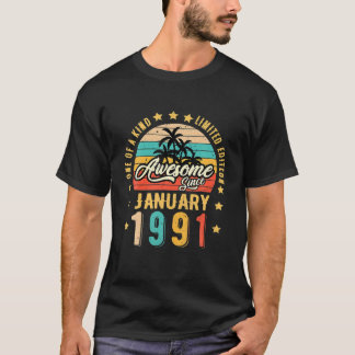 Geweldige sinds januari 1991 Vintage 31e verjaarda T-shirt