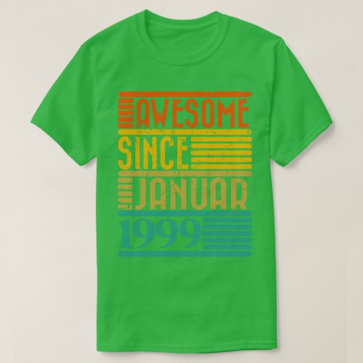 Geweldige sinds januari 1999 25 jaar 25e geboortej t-shirt (Design voorkant)