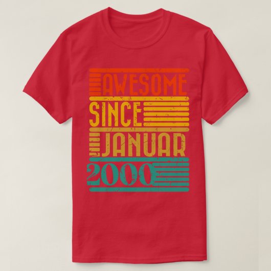 Geweldige sinds januari 2000 24 jaar oud 24ste geb t-shirt (Design voorkant)