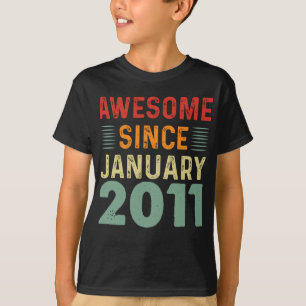 Geweldige sinds januari 2011 verjaardag t-shirt
