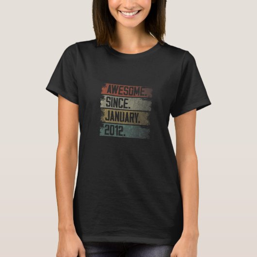 Geweldige sinds januari 2012 elfde verjaardag 11 j t-shirt (Voorkant)