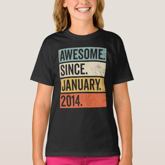 Geweldige sinds januari 2014 t-shirt (Voorkant)