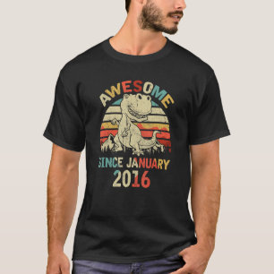 Geweldige sinds JANUARI 2016 4th Dinosaur Birthday T-shirt