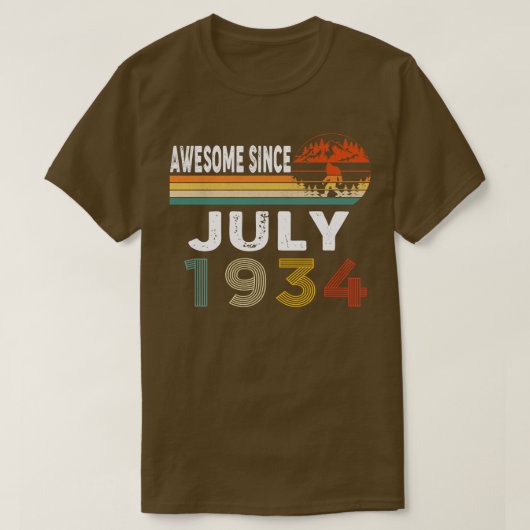Geweldige sinds juli 1934 t-shirt (Design voorkant)