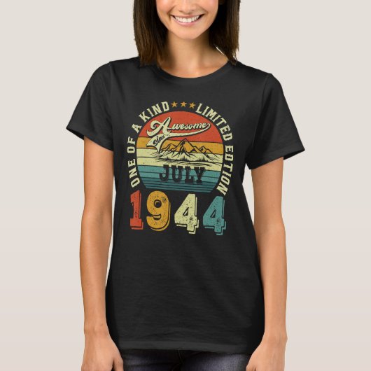 Geweldige sinds juli 1944 79 jaar oude Retro 79e B T-shirt (Voorkant)