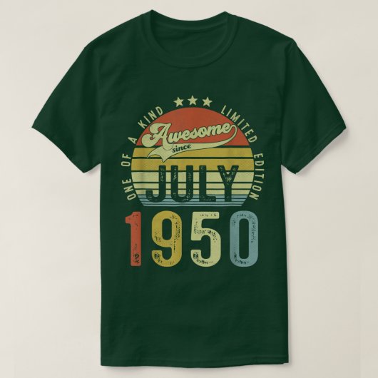 Geweldige sinds juli 1950  72e verjaardag voor t-shirt (Design voorkant)