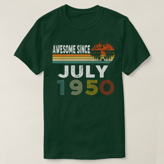 Geweldige sinds juli 1950 t-shirt (Design voorkant)