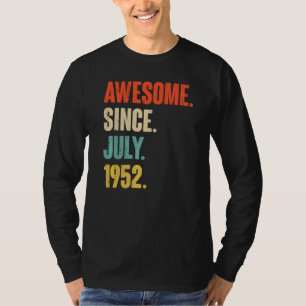 Geweldige sinds juli 1952 70 jaar oud op de 70ste  t-shirt