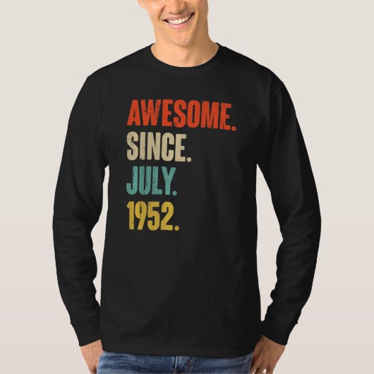 Geweldige sinds juli 1952 70 jaar oud op de 70ste t-shirt (Voorkant)