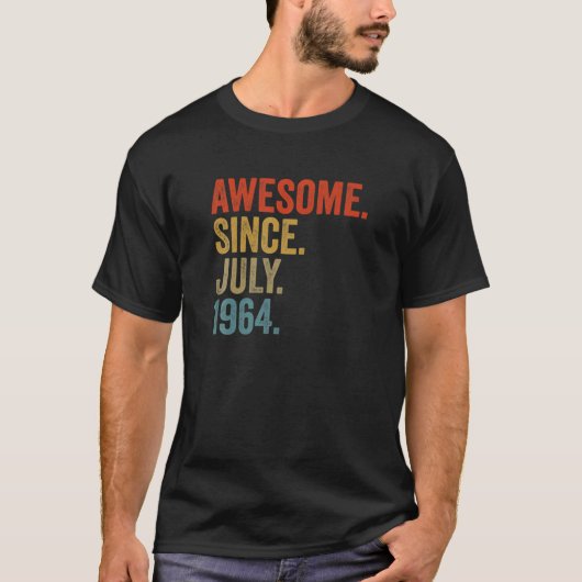 Geweldige sinds juli 1964 58e verjaardag  retr t-shirt (Voorkant)