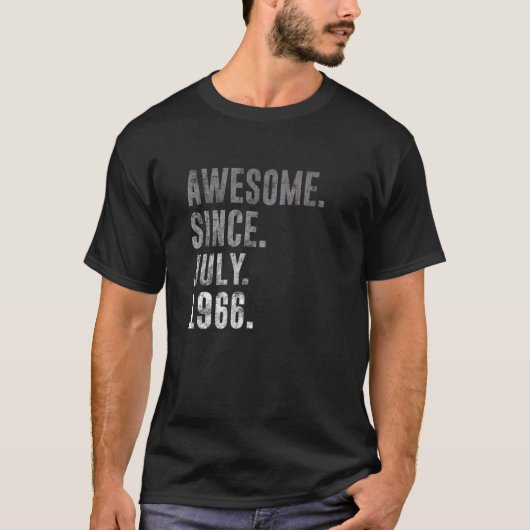 Geweldige sinds juli 1966 56e verjaardag 1966 t-shirt (Voorkant)