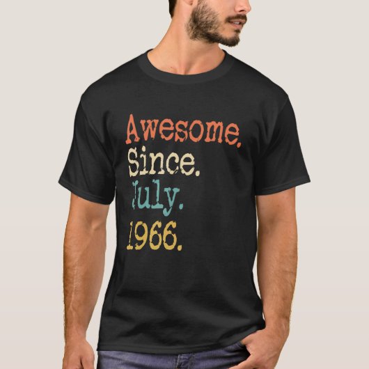 Geweldige sinds juli 1966 56e verjaardag t-shirt (Voorkant)
