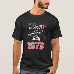 Geweldige sinds juli 1973 bloemen 1973 juli 1973 t-shirt