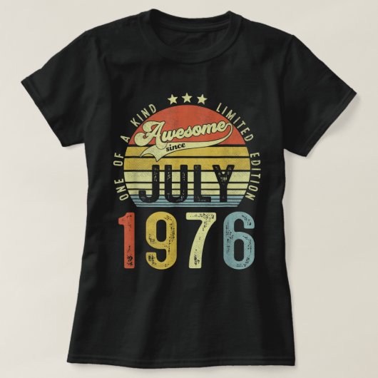 Geweldige sinds juli 1976  46e verjaardag voor t-shirt (Design voorkant)