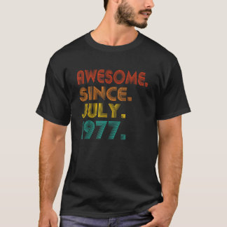 Geweldige sinds juli 1977 Jubileum Birthday Vinta T-shirt