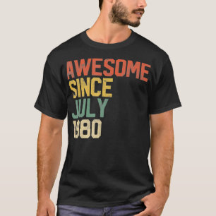 Geweldige sinds juli 1980 40e verjaardag Gift 40 j T-shirt