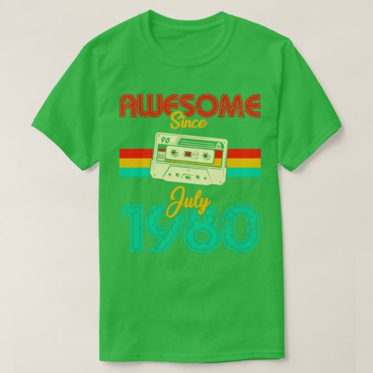 Geweldige sinds juli 1980 t-shirt (Design voorkant)