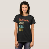 Geweldige sinds juli 1981 41e verjaardag t-shirt (Voorkant volledig)