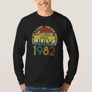 Geweldige sinds juli 1982 40 jaar oud 40e verjaard t-shirt
