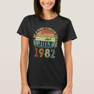 Geweldige sinds juli 1982 40 jaar oud 40e verjaard t-shirt
