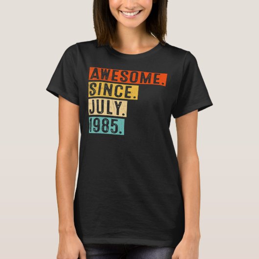 Geweldige sinds juli 1985 37e verjaardag 1 t-shirt (Voorkant)