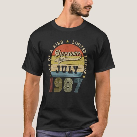 Geweldige sinds juli 1987 36 jaar 36e t-shirt (Voorkant)