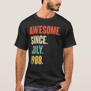 Geweldige sinds juli 1988 34 jaar oud cadeau 34e p t-shirt
