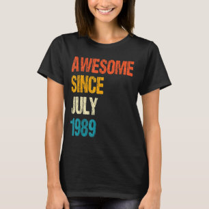 Geweldige sinds juli 1989 33e verjaardag 33 t-shirt