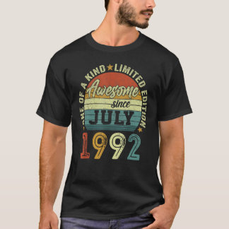 Geweldige sinds juli 1992 30 jaar oud 30e verjaard t-shirt