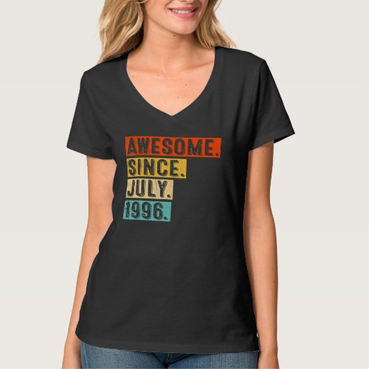Geweldige sinds juli 1996 26e verjaardag t-shirt (Voorkant)