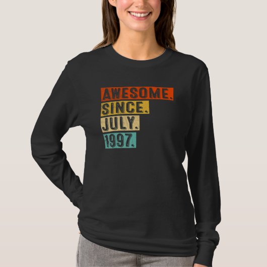 Geweldige sinds juli 1997 25e verjaardag t-shirt (Voorkant)