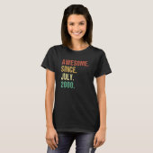 Geweldige sinds juli 2000 22e verjaardag 22 t-shirt (Voorkant volledig)