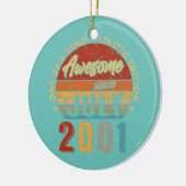 Geweldige sinds juli 2001  21ste verjaardag keramisch ornament (Links)