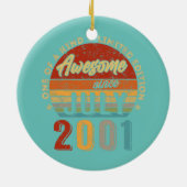 Geweldige sinds juli 2001  21ste verjaardag keramisch ornament (Achterkant)