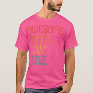 Geweldige sinds juli 2012 10e verjaardag 10 jaar o t-shirt